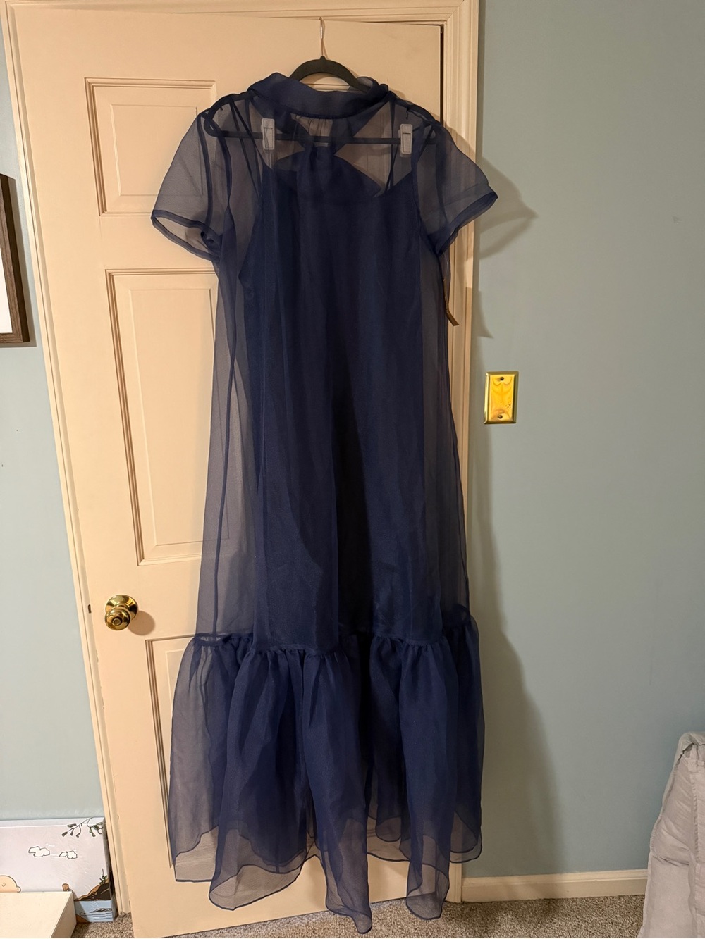 FEW MODA - Navy Sheer Layered Dress